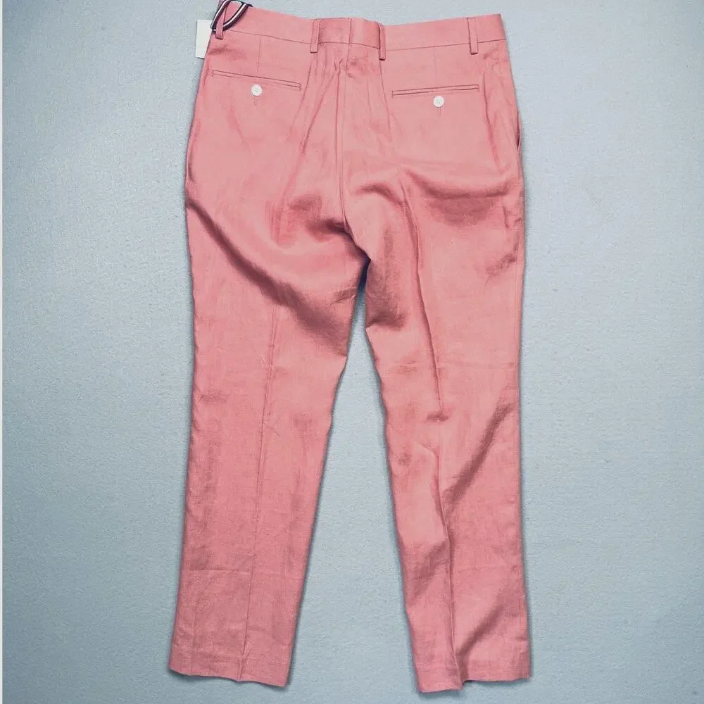 Tommy Hilfiger Modern Fit Linen Men's Suit Pants light red, 34x30 $125